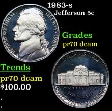 Proof 1983-s Jefferson Nickel 5c Graded pr70 dcam By SEGS