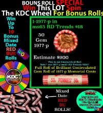 CRAZY Penny Wheel Buy THIS 1977-p solid Red BU Lincoln 1c roll & get 1-10 BU Red rolls FREE WOW