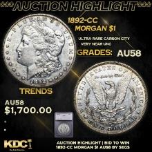 ***Auction Highlight*** 1892-cc Morgan Dollar $1 Graded au58 By SEGS (fc)