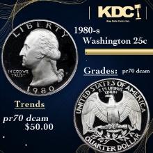 Proof 1980-s Washington Quarter 25c Graded pr70 dcam By SEGS