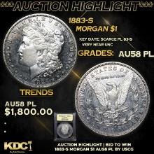 ***Auction Highlight*** 1883-s Morgan Dollar $1 Graded Choice AU/BU Slider PL By USCG (fc)