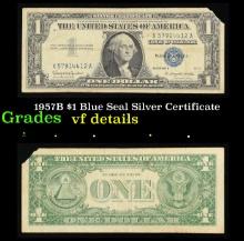 1957B $1 Blue Seal Silver Certificate Grades vf details