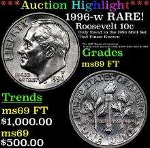 ***Auction Highlight*** 1996-w Roosevelt Dime RARE!  Top Pop! 10c Graded ms69 FT BY SEGS (fc)