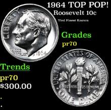 Proof 1964 Roosevelt Dime TOP POP! 10c Graded pr70 BY SEGS