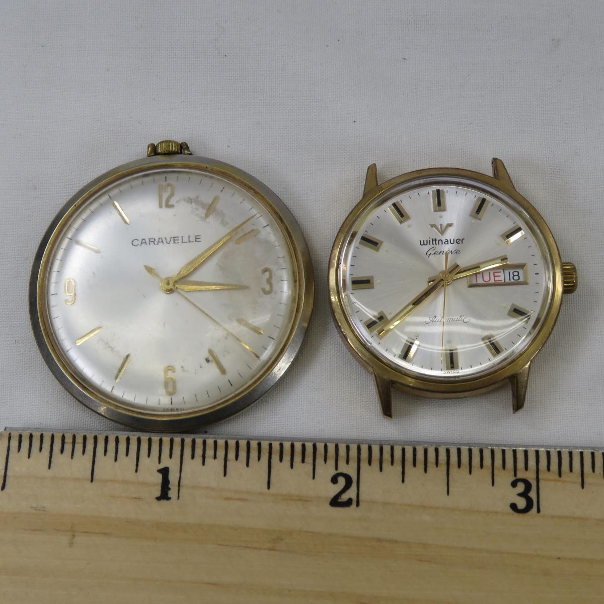 Vintage Caravelle Pocket Watch & Wittnauer Watch