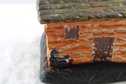 Black Americana Log Cabin Incense Burner