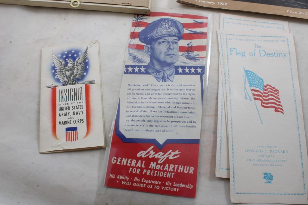 WW2 1941 Calendar, & Military Items