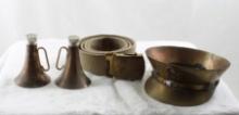 WW2 Air Corp Trench Art Hat, Bugle S&P Shakers