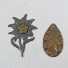 WWII Edelweiss Cap Badge & Dutch Medal