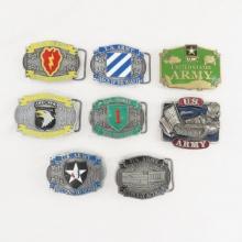8 US Army Collector Belt Buckles