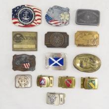 13 Military Related Collector Belt Buckles