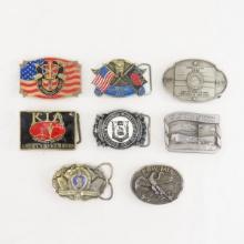 8 Military Collector Belt Buckles POW/MIA, KIA