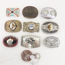 9 Collector Belt Buckles Buffalo Nickels, Horses