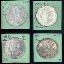 Lot of 4 VAM U.S. Morgan silver dollars