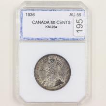 Certified 1936 Canada silver 50 cents