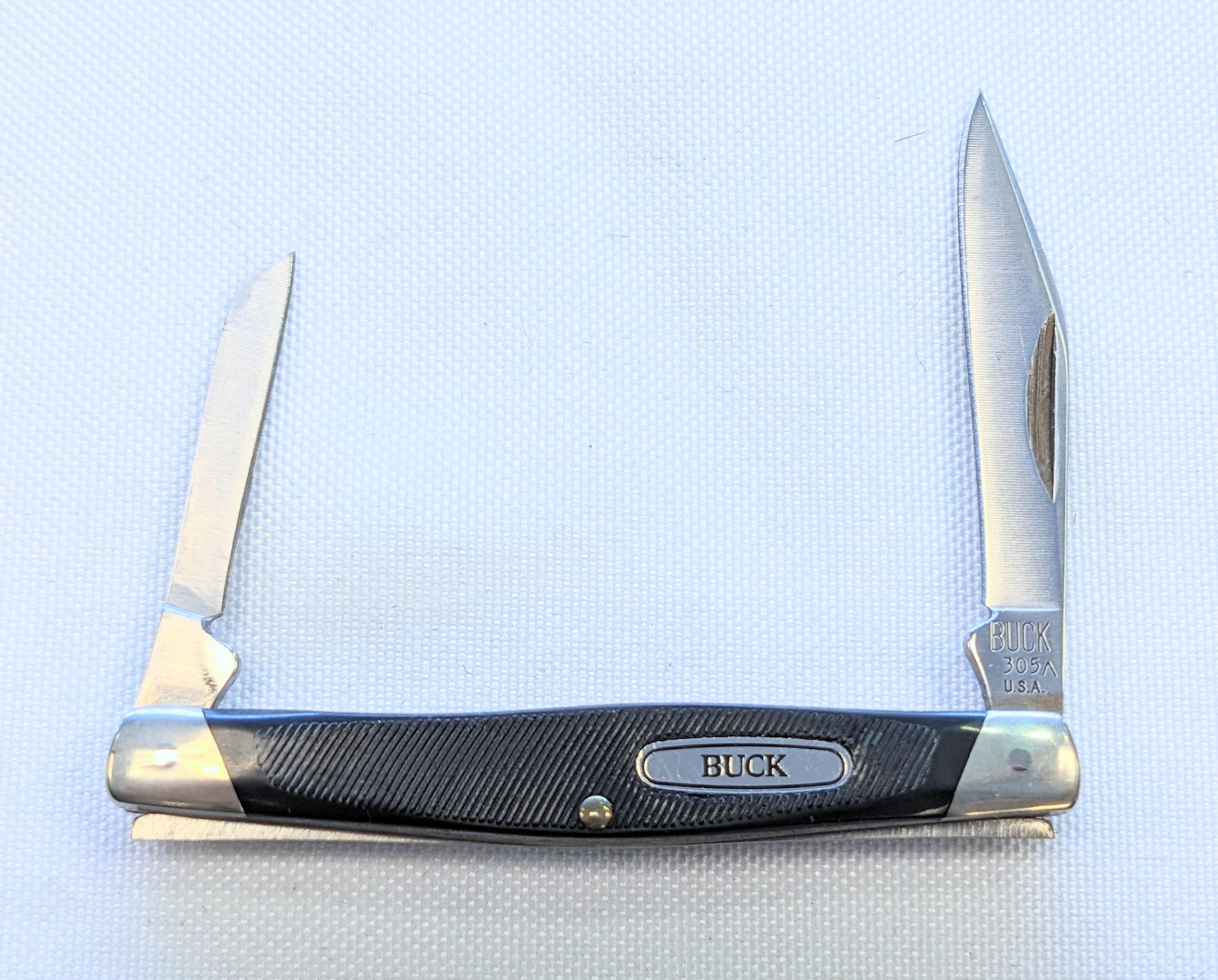 BUCK USA 305 2 BLADE KNIFE WITH BOX AND PAPERWORK