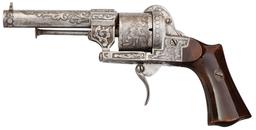 Cased Exhibition Grade French Lefaucheux Pinfire Revolver