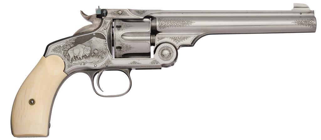 Game Scene Engraved Smith & Wesson New Model No. 3 Revolver
