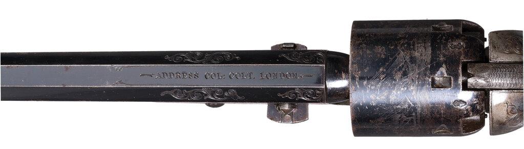 Cased Factory Engraved Colt London Model 1851 Navy Revolver