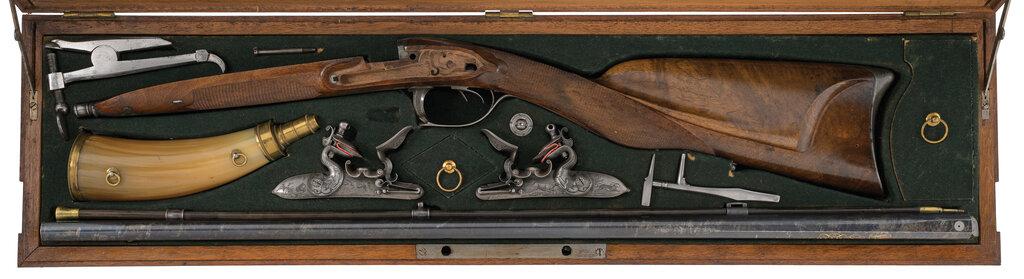 Parisian Flintlock Double Barrel Shotgun