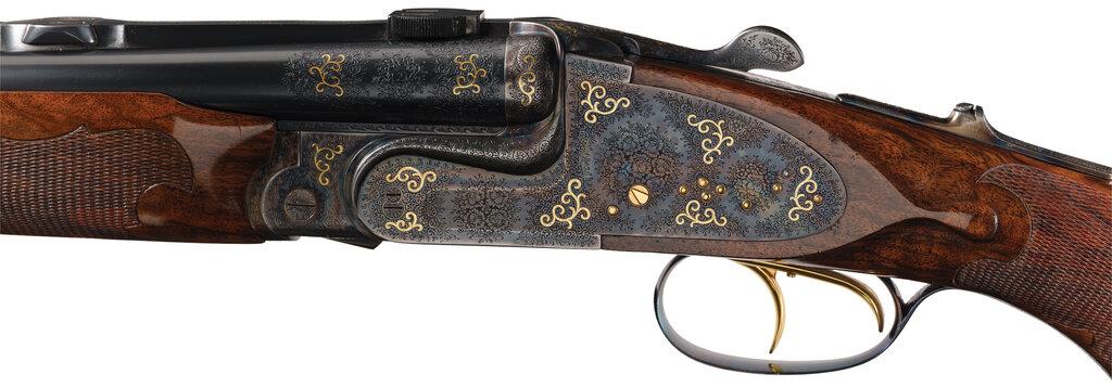 Engraved Juch-Grund Sidelock Rifle Drilling