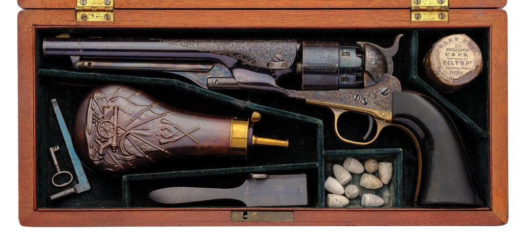 H.F. Wolcott Attributed Cased Engraved Colt 1860 Army Revolver