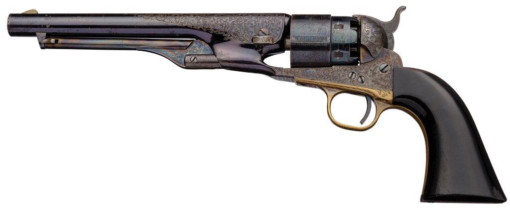 H.F. Wolcott Attributed Cased Engraved Colt 1860 Army Revolver