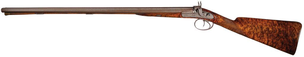 Early Purdey Double Barrel Percussion Shotgun with Maple Stock