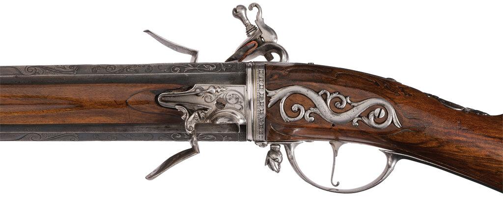 French Wender Flintlock Sporting Gun by Thuraine