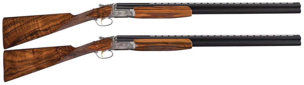 Pair of Badillini Signed and Engraved Perazzi SC3 O/U Shotguns