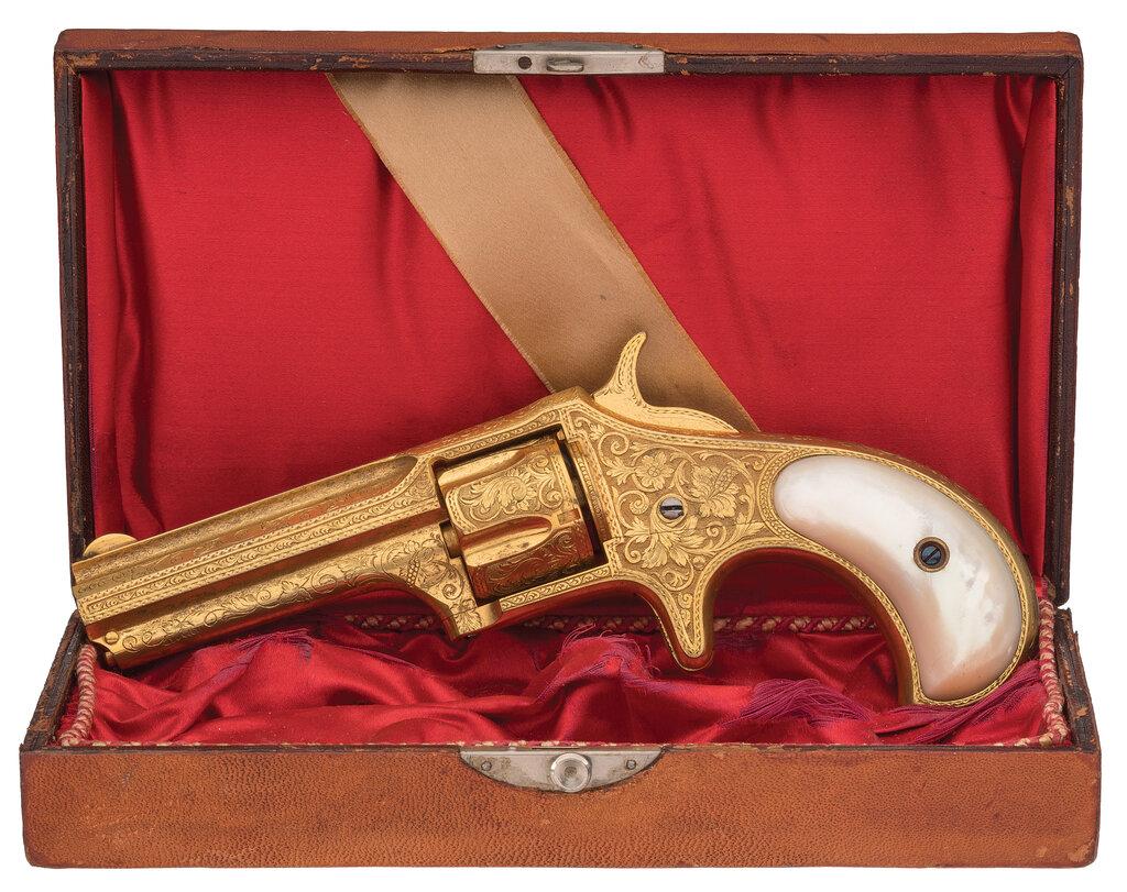 Engraved Gold Remington-Smoot New Model No. 2 Revolver