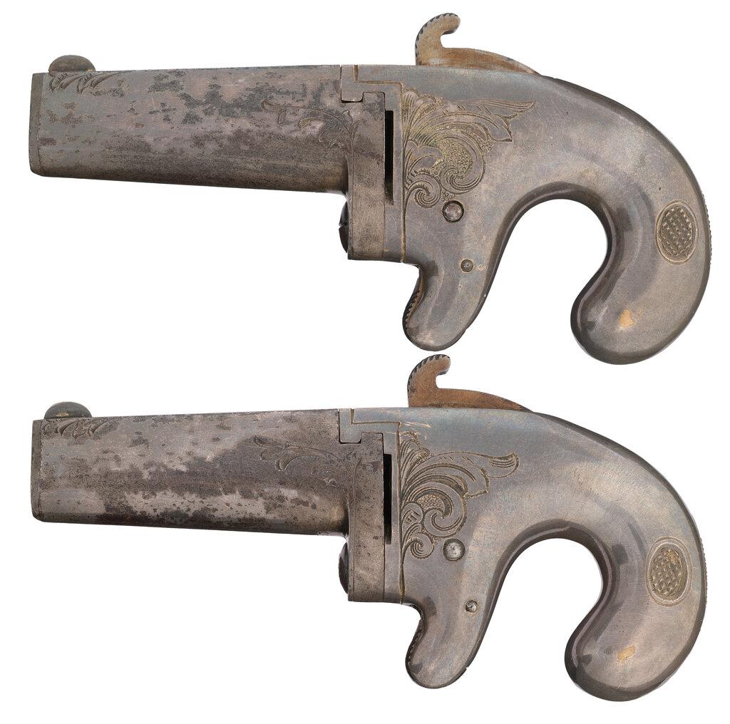 Pair of Factory Engraved Colt No. 1 Derringers