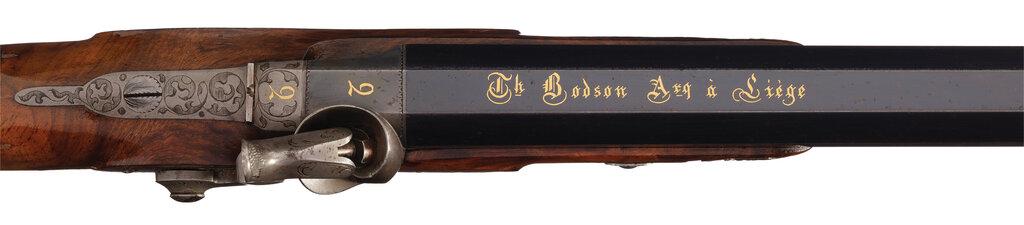 Cased Pair of Theodore Bodson Percussion Dueling/Target Pistols