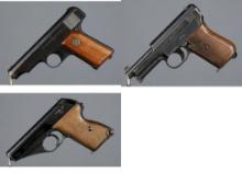 Three German Semi-Automatic Pocket Pistols