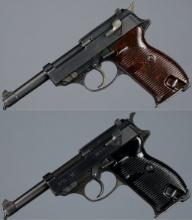 Two German World War II P.38 Semi-Automatic Pistols