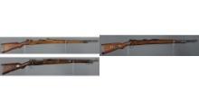 Three Military Mauser Pattern Bolt Action Rifles