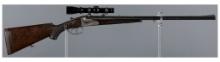 Factory Engraved Gustav Genschow Clamshell Boxlock Double Rifle