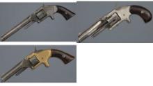 Three Antique American Revolvers
