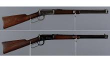 Two Winchester Model 1894 Lever Action Saddle Ring Carbines