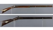Two Antique American Over/Under Percussion Combination Guns