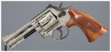 Engraved Smith & Wesson Model 586 Double Action Revolver