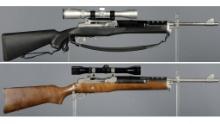 Two Ruger Semi-Automatic Rifles with Scopes