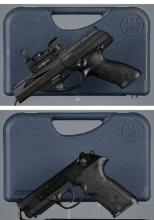 Two Beretta Semi-Automatic Pistols with Cases