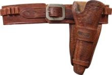 Tooled Leather "Mexican Loop" Holster Attributed to W. Wellman