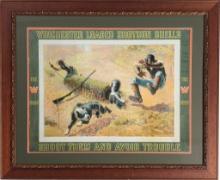 Framed Winchester "Shoot Them and Avoid Trouble" Print