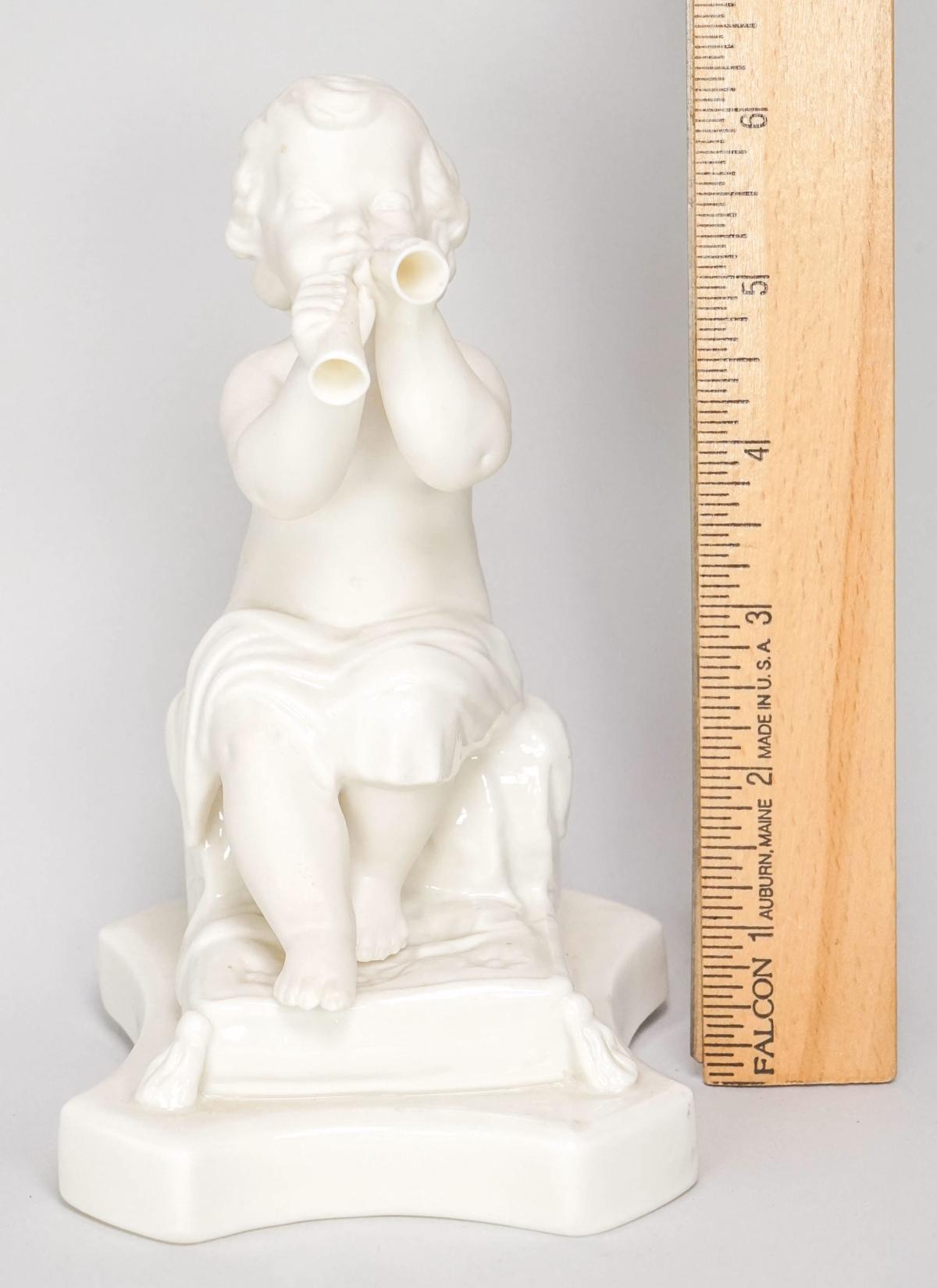 Belleek Porcelain Figurine, Minstrel With Pipes No. 349