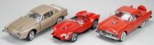 3 Franklin Mint Precision Model Cars; 1963 Studebaker, 1958 Ferrari &