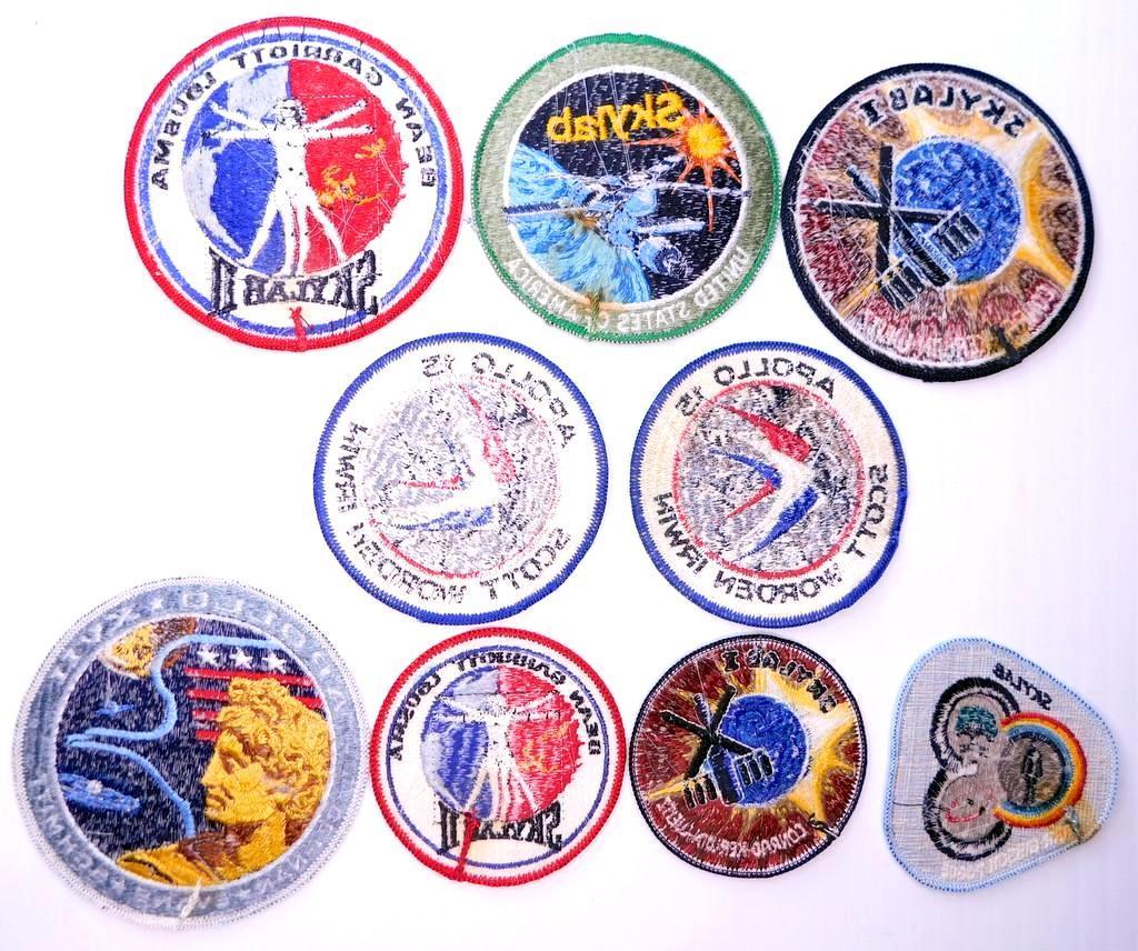 NASA Apollo / Skylab Astronaut Space Moon Patches, Nine (9)