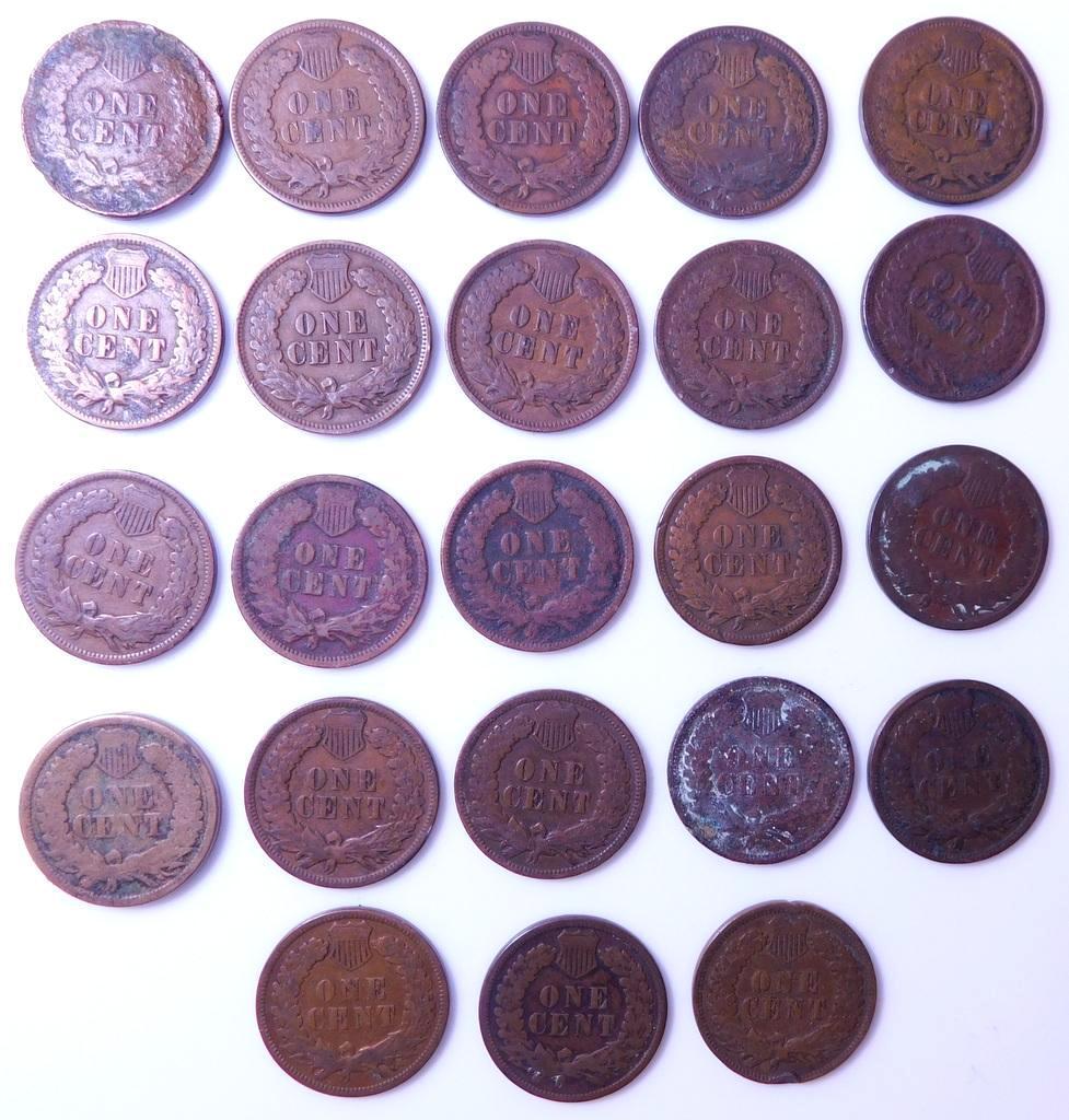 Grouping of Indian Head Pennies Including 1961 Key Date, (23)