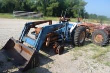 FORD 2120  ROPS 4WD W/ LDR BUCKET BURNT SALVAGE